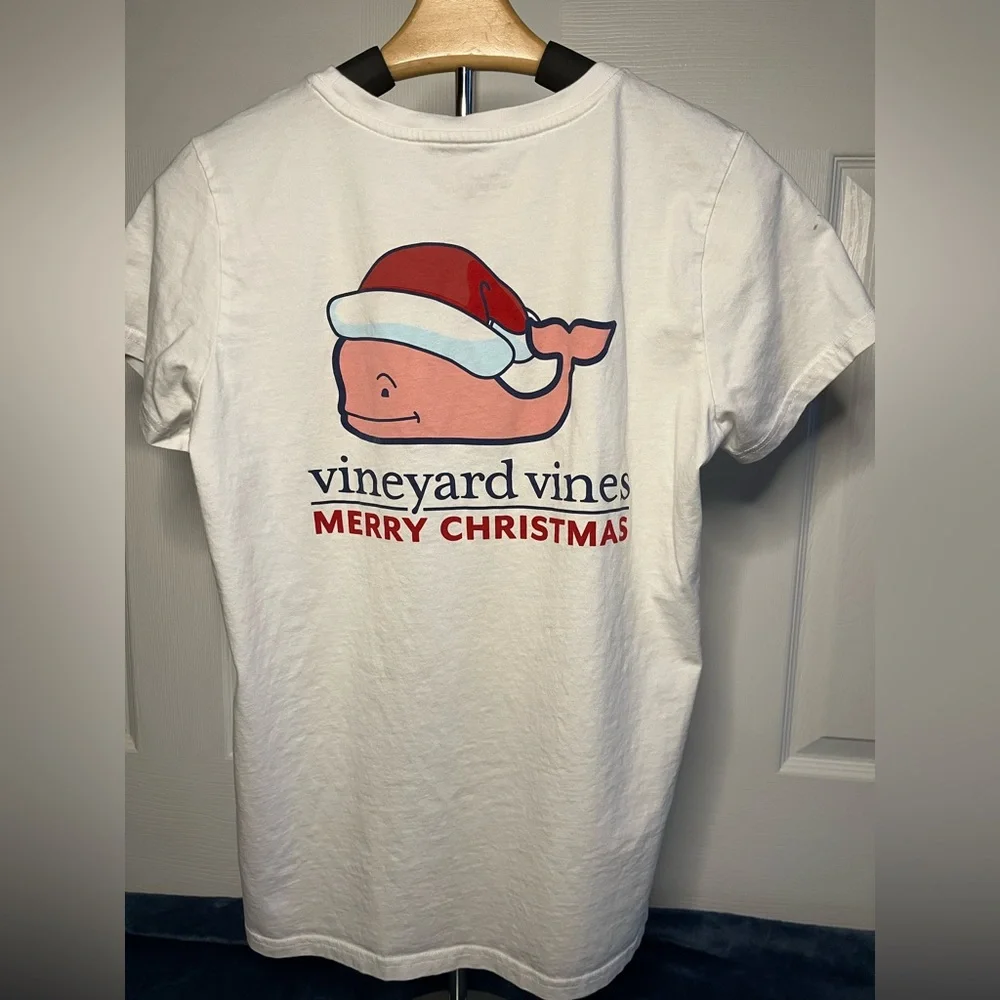 Vineyard Vines White Tee Womens Holiday size small - Picture 3 of 4